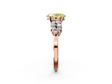 Rose gold Fancy Yellow Oval  Cluster Diamond Engagement Ring with Pavé Band and Four-Prong Setting_34