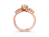 Rose gold Fancy Yellow Oval  Cluster Diamond Engagement Ring with Pavé Band and Four-Prong Setting_35