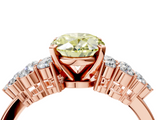Rose gold Fancy Yellow Oval  Cluster Diamond Engagement Ring with Pavé Band and Four-Prong Setting_36