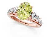 Rose gold Fancy Yellow Oval Cut Brilliant Diamond Pavé Band with Six-Prong Setting_1