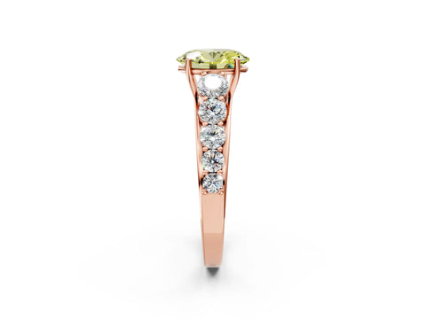 Rose gold Fancy Yellow Oval Cut Brilliant Diamond Pavé Band with Six-Prong Setting_2