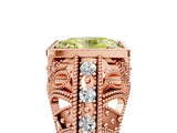 Rose gold Fancy Yellow Oval Cut Brilliant Milgrain Filigree Diamond Ring with Square Prong Setting_11