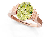 Rose gold Fancy Yellow Oval Cut Brilliant Solitaire Diamond Ring with Channel Set Band and Bar Prong Setting_1