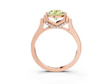 Rose gold Fancy Yellow Oval Cut Brilliant Solitaire Diamond Ring with Channel Set Band and Bar Prong Setting_3
