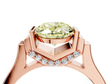 Rose gold Fancy Yellow Oval Cut Brilliant Solitaire Diamond Ring with Channel Set Band and Bar Prong Setting_4