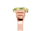 Rose gold Fancy Yellow Oval Cut Brilliant Solitaire Diamond Ring with Channel Set Band and Bar Prong Setting_5