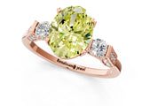 Rose gold Fancy Yellow Oval Cut Brilliant Three-Stone Pave Band with Four-Prong Setting_1