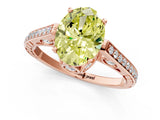 Rose gold Fancy Yellow Oval  Cut Cathedral Pave Diamond Engagement Ring with Six-Prong Setting_55