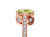 Rose gold Fancy Yellow Oval  Cut Cathedral Pave Diamond Engagement Ring with Six-Prong Setting_59