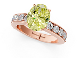 Rose gold Fancy Yellow Oval  Cut Channel Set Diamond Engagement Ring with Four-Prong Setting_222