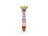 Rose gold Fancy Yellow Oval  Cut Channel Set Diamond Engagement Ring with Four-Prong Setting_223