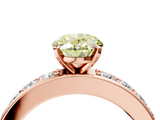 Rose gold Fancy Yellow Oval  Cut Channel Set Diamond Engagement Ring with Four-Prong Setting_225