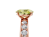 Rose gold Fancy Yellow Oval  Cut Channel Set Diamond Engagement Ring with Four-Prong Setting_226