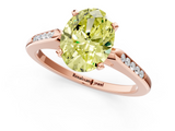 Rose gold Fancy Yellow Oval  Cut Channel Set Solitaire Engagement Ring with Four-Prong Setting_220