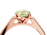 Rose gold Fancy Yellow Oval  Cut Channel Set Solitaire Engagement Ring with Four-Prong Setting_223