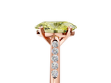 Rose gold Fancy Yellow Oval  Cut Channel Set Solitaire Engagement Ring with Four-Prong Setting_224