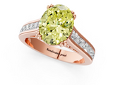 Rose gold Fancy Yellow Oval  Cut Channel Set Solitaire Engagement Ring with Prong Setting_21