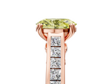 Rose gold Fancy Yellow Oval  Cut Channel Set Solitaire Engagement Ring with Prong Setting_25