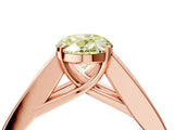 Rose gold Fancy Yellow Oval Cut Cut Channel Set Solitaire Ring with Four-Prong Setting_4