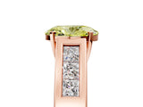 Rose gold Fancy Yellow Oval Cut Cut Channel Set Solitaire Ring with Four-Prong Setting_5