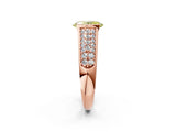 Rose gold Fancy Yellow Oval Cut Cut Diamond Channel Set Pave Band with Tension Prong Setting_2