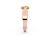 Rose gold Fancy Yellow Oval Cut Cut Diamond Channel Set Solitaire Ring with Four-Prong Setting_2