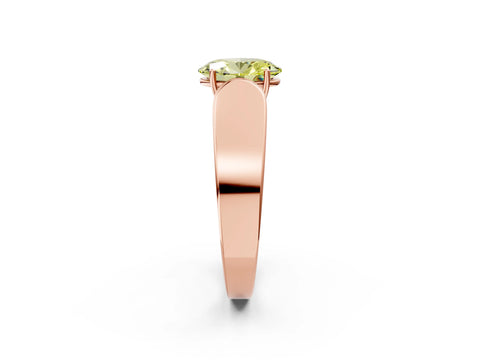 Rose gold Fancy Yellow Oval Cut Cut Diamond Channel Set Solitaire Ring with Four-Prong Setting_2