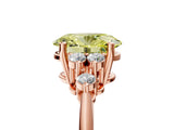 Rose gold Fancy Yellow Oval Cut Cut Diamond Cluster Ring with Solitaire Band and Four-Prong Setting_17