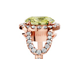 Rose gold Fancy Yellow Oval Cut Cut Diamond Halo Engagement Ring with Open Split Pavé Band_5