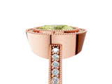 Rose gold Fancy Yellow Oval Cut-Cut Diamond Halo Engagement Ring with Pave Band and Prong Setting_5