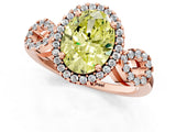 Rose gold Fancy Yellow Oval Cut Cut Halo Diamond Infinity Band with Four-Prong Setting_1