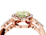 Rose gold Fancy Yellow Oval Cut Cut Halo Diamond Infinity Band with Four-Prong Setting_4