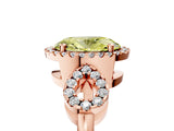 Rose gold Fancy Yellow Oval Cut Cut Halo Diamond Infinity Band with Four-Prong Setting_5