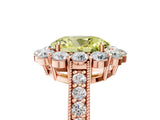 Rose gold Fancy Yellow Oval Cut Cut Halo Diamond Pavé Engagement Ring with Milgrain Detailing_5