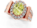 Rose gold Fancy Yellow Oval Cut Cut Halo Split Shank Prong Set Ring_1