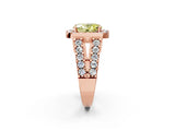 Rose gold Fancy Yellow Oval Cut Cut Halo Split Shank Prong Set Ring_2