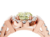 Rose gold Fancy Yellow Oval Cut Cut Halo Split Shank Prong Set Ring_4