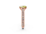 Rose gold Fancy Yellow Oval Cut Cut Pave Band Milgrain Solitaire Ring_2
