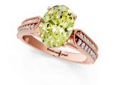Rose gold Fancy Yellow Oval Cut Cut Pave Split Shank Engagement Ring with Four-Prong Setting_1