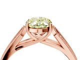 Rose gold Fancy Yellow Oval Cut Cut Pave Split Shank Engagement Ring with Four-Prong Setting_4