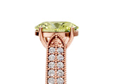 Rose gold Fancy Yellow Oval Cut Cut Pave Split Shank Engagement Ring with Four-Prong Setting_5