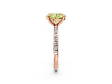 Rose gold Fancy Yellow Oval Cut Diamond Brilliant Solitaire Ring with Pavé Band and Four-Prong Setting_2