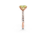 Rose gold Fancy Yellow Oval Cut Diamond Brilliant Solitaire Ring with Pavé Band and Four-Prong Setting_26