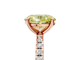 Rose gold Fancy Yellow Oval Cut Diamond Brilliant Solitaire Ring with Pavé Band and Four-Prong Setting_29