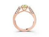 Rose gold Fancy Yellow Oval Cut Diamond Channel Set Solitaire Ring with Four-Prong Setting_15