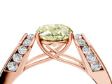 Rose gold Fancy Yellow Oval Cut Diamond Channel Set Solitaire Ring with Four-Prong Setting_16