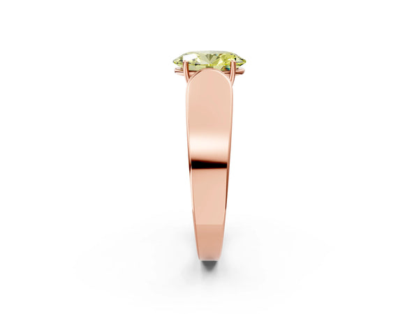 Rose Gold Oval Channel Set Engagement Ring Setting for Fancy Yellow Center with Wide Band
