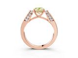 Rose gold Fancy Yellow Oval Cut Diamond Channel Set Solitaire Ring with Four-Prong Setting_39
