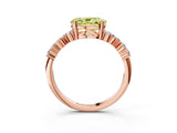 Rose gold Fancy Yellow Oval Cut Diamond Cluster Pavé Band with Four-Prong Setting_15