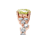 Rose gold Fancy Yellow Oval Cut Diamond Cluster Pavé Band with Four-Prong Setting_17